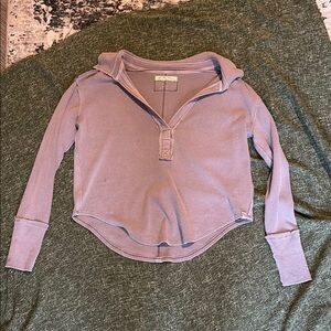 Purple Long Sleeve Henley Top